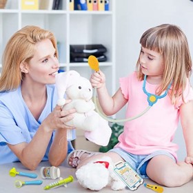 10 PCS Malette Docteur Enfant, Enfants Médecin set Médecin Jouet Médical jeu Set Stéthoscope Seringue Médecin Costume Médecin