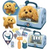 STAY GENT Robot Chien Jouet Enfant Veterinaire Enfant Jouets Kit Toilettage du Chien Interactif 12 PCS Malette Docteur Électr