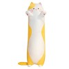 Qtinghua Jouet en peluche en forme de chat long de dessin animé - Cadeau danniversaire pour enfants et petite amie jaune, 1