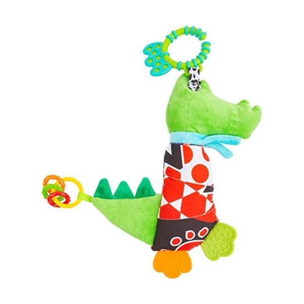 Small Foot 11423 Crocodile en Peluche, hochet, Tout-Petits, Jouet éducatifs, Multicolore