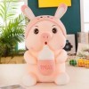 EacTEL Bouteille de Lait Cochon Peluche Jouet en Duvet Coton Peluche poupée Cadeau d’Anniversaire Oreiller décoration poupée 