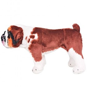 Toshilian Peluche Géante, Jouet danimaux en Peluche Jouet Enfant Jouet en Peluche Chien de Race Bulldog Marron et Blanc XXL