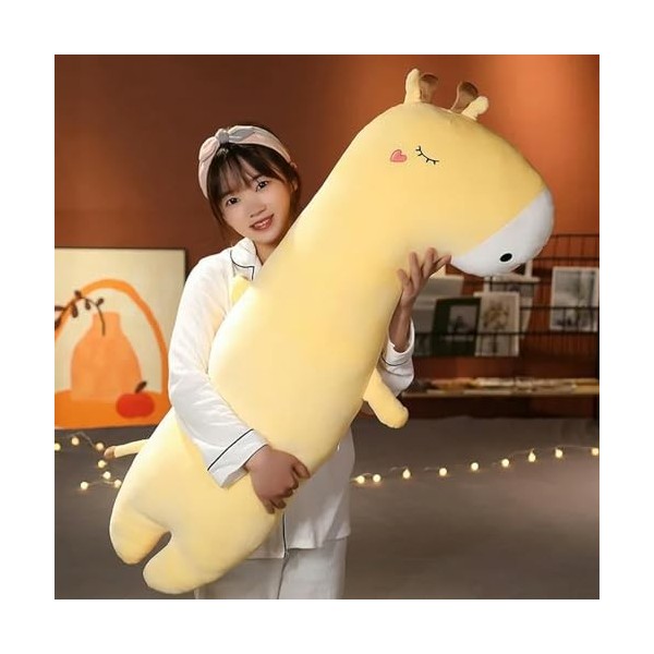 NOpinz Animal, Coussin Long, Dinosaure, Hippopotame, Girafe, Coussin, Peluche, Cadeau de poupée de Chambre, Cadeau d’Annivers