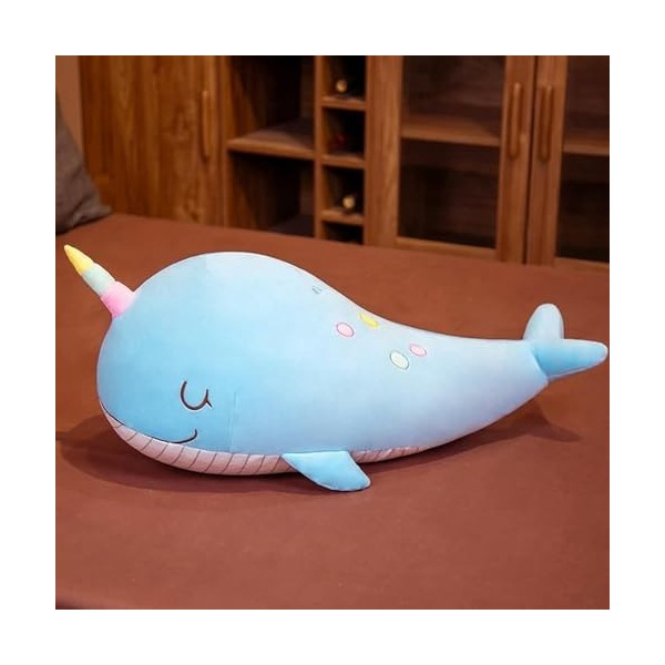 LfrAnk Mignon Baleine en Peluche Coussin Kawaii Animal De Mer Coussin en Peluche Jouet Enfants Cadeau 100cm 1