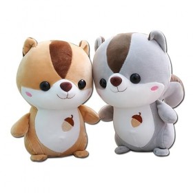 ibasenice 4 Pièces Oreiller en Peluche pour Poupée Petit Écureuil Pompons De Porcistas Jouets Flash Jouet Amusant Décureuil 