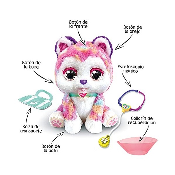 VTech - Husky visite vétérinaire - Peluche interactive - Jouet pour enfants + 3 ans - Plus de 100 combinaisons de sons et mou