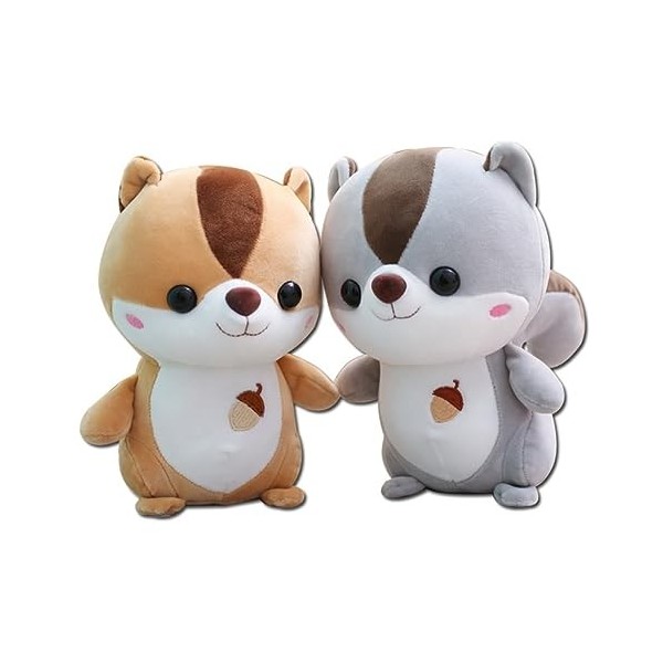 Amosfun 4 Pièces Oreiller en Peluche pour Poupée Petit Écureuil Jouets Flash Pompons De Porcistas Jouet Amusant Décureuil Or