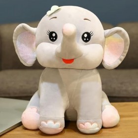 LfrAnk Mignon Assis éléphant Peluche Jouet en Peluche Animal en Peluche Grandes Oreilles éléphant Oreiller Mignon Tapis de Co