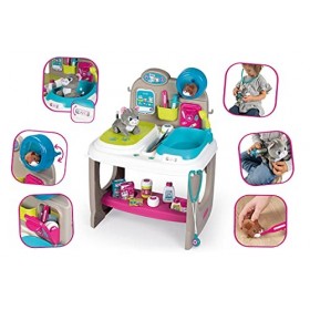 Smoby - Centre Vétérinaire - Clinique Animaux - Jouet pour Enfant - Peluches Chaton + Hamster Incluses - 18 Accessoires Médic