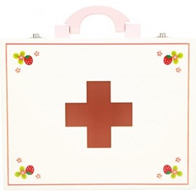 Small Foot 6113 Mallette de docteur en bois, avec thermomètre, stéthoscope et coiffe, jeu de rôle à partir de 3 ans jouets, 2