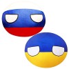 Polandball Pays-Balls Pullies Ukraine Et Russie Jouets en Peluche Pays Pays Ball Mini Peluches Jetez Oreiller Color : Ukrain