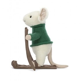 Jellycat Merry Mouse Skiing - H : 19 cm x L : 8 cm