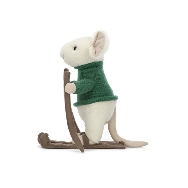 Jellycat Merry Mouse Skiing - H : 19 cm x L : 8 cm