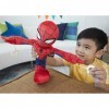 Marvel City Swinging Spider-Man Plush Figure, 11in Soft Super Hero Doll with Web-Swinging Action, Lights & Sounds, Gift for K