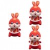 ibasenice 3 Pièces Poupée Lapin Costume Tang Lapin en Peluche Figurines du Zodiaque Chinois Lapin Lannée De Décor De Voiture