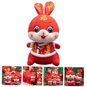 ibasenice 3 Pièces Poupée Lapin Costume Tang Lapin en Peluche Figurines du Zodiaque Chinois Lapin Lannée De Décor De Voiture