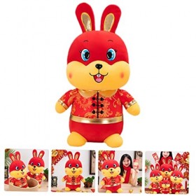 Totority 3 Pièces Lapin en Peluche Jouet Poupées De Lapin du Zodiaque Décors De Festival De Printemps 2023 Année De Lapin Déc