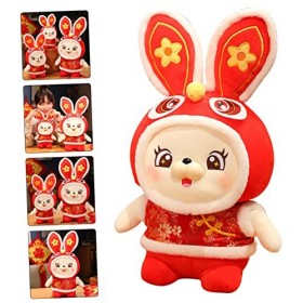 Totority 4 Pièces Année du Lapin Mascotte en Peluche Poupée Décor De Bureau en Peluche Lapin en Peluche Lapin en Peluche Poup