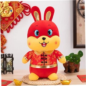 ibasenice 2 Pièces Poupées De Lapin du Zodiaque Lapin en Peluche 2023 Année De Décoration De Lapin Peluche Lapin Zodiaque Chi