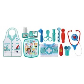 VTech 80-552123 Kit de Soins et de médecins en Cuir – Jouets éducatifs – Thermomètre Inclus – avec Effets sonores – 2 à 5 Ans
