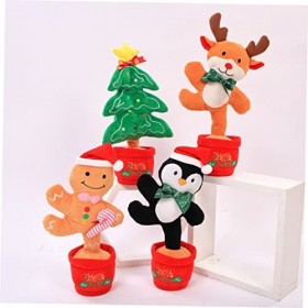 Toyvian 2 Pièces Jouet Chantant De Noël Sapin De Noel Qui Chante Peluche Pingouin Qui Parle Jouet De Renne Dansant Dés Lumine