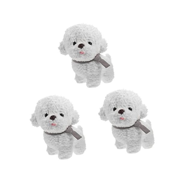 Toyvian 3 Pièces Poupée Bichon Faux Chien Jouets Interactifs pour Chiots Jolie Poupée Animale Douce Jouets Enfants Jouet en W