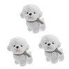 Toyvian 3 Pièces Poupée Bichon Faux Chien Jouets Interactifs pour Chiots Jolie Poupée Animale Douce Jouets Enfants Jouet en W