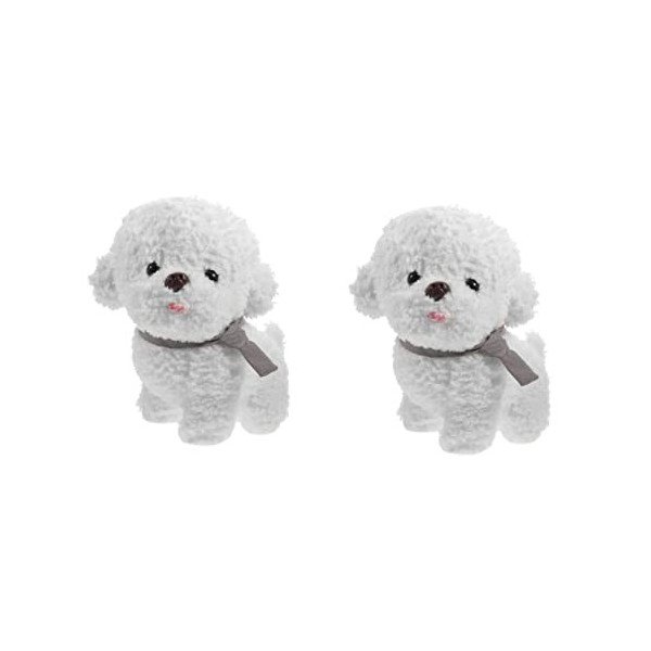 Toyvian 3 Pièces Poupée Bichon Faux Chien Jouets Interactifs pour Chiots Jolie Poupée Animale Douce Jouets Enfants Jouet en W