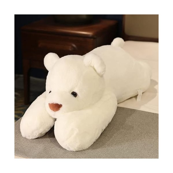 KiLoom Dessin animé Couché Teddy Bear Peluche Oreiller Blanc Marron Ours Peluche Jouet Poupée Panda Poupée Oreiller Animal Do
