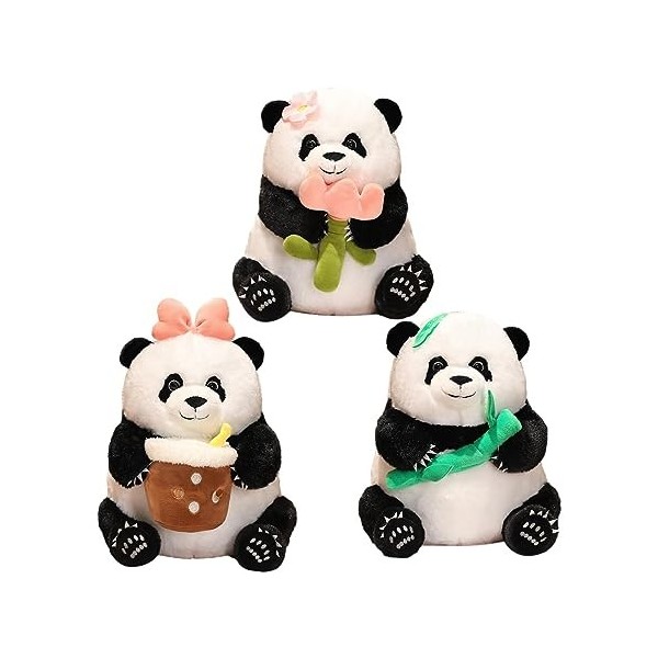 Panda Peluche Animal, 22cm/32cm Peluche Panda Doux pour en-fants, Décoration Maison Poupée Panda Géant, Peluches Panda Kawaii