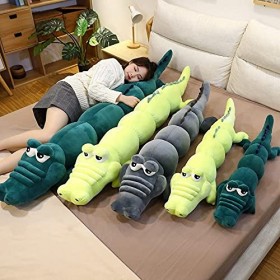 CILUA 100cm-120cm 1pc Créatif Énorme Taille Crocodile en Peluche Jouets en Peluche Doux Animal Farouchement Crocodile Oreille