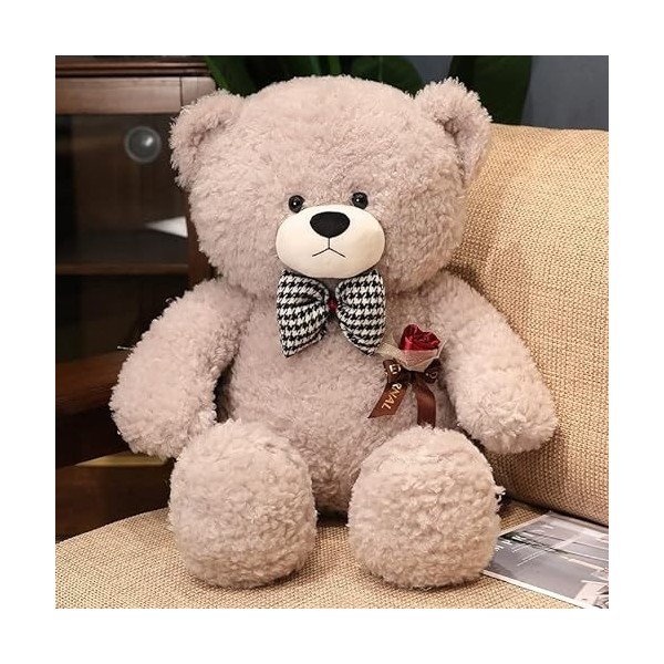 YAMABO 80cm-110cm Rose Teddy Bear Doll Enfants bébé Peluche Jouet Gros Ours poupée Fille Mignon Teddy Bear Oreiller - Gris Cl