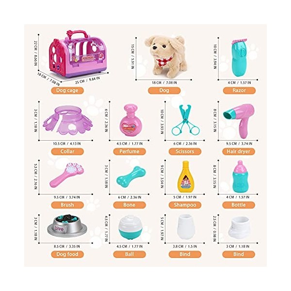 Sotoidk Jouet Vétérinaire avec Peluche Chien Jeux Dimitations Cadeau Clinique Vétérinaire Outils Malette Docteur pour Enfant