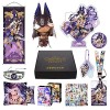 MOTAO Genshin Impact Box Xiao Hu Tao Qiqi Merch Set - Poupée, Poster, Taie doreiller, Figurine, Bracelet, Badge, Porte-clés,