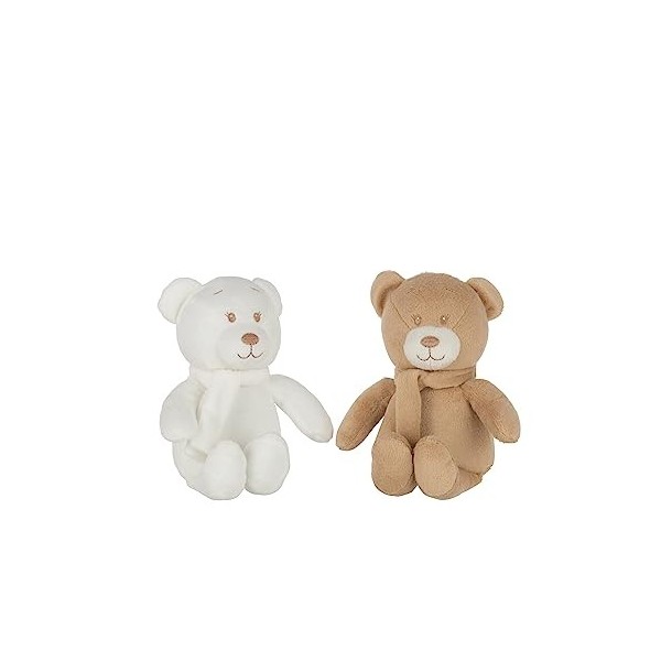 J-Line Ours Peluch Blanc/Beige Assortiment De 2 - 2 unités