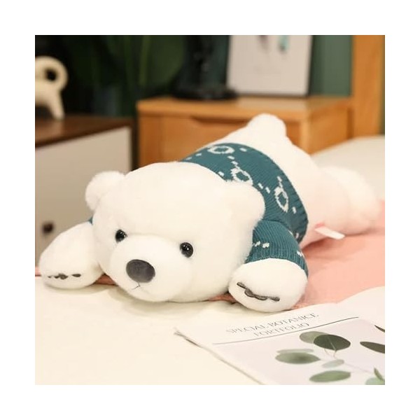 Kawaii Ours Polaire Peluche Jouet Mignon Ours avec Vêtements en Peluche Animal Oreiller Tapis De Sommeil Poupée Cadeau D’Anni