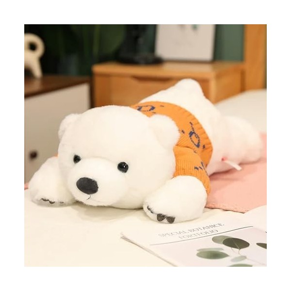 Kawaii Ours Polaire Peluche Jouet Mignon Ours avec Vêtements en Peluche Animal Oreiller Tapis De Sommeil Poupée Cadeau D’Anni