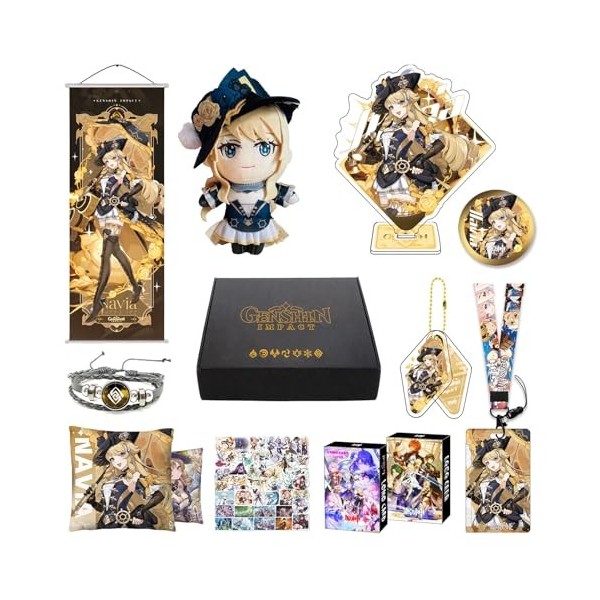 HALOOP Genshin Impact Box Accessoire Set avec 11 Cadeaux, Wanderer Cyno Xiao Tous Les Cadeaux Peluche Poster Acrylique Bracel