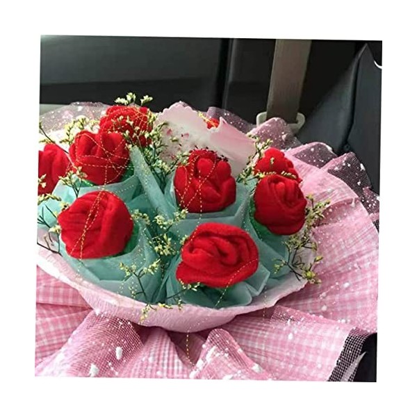 Totority 30 Pièces Rose en Peluche Fleur Rose pour Lobtention du Diplôme Embrasses De Rideaux De Fleurs Roses Bouquet en Pel