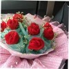 Totority 30 Pièces Rose en Peluche Fleur Rose pour Lobtention du Diplôme Embrasses De Rideaux De Fleurs Roses Bouquet en Pel