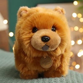 EdirFtra Jouets en Peluche pour Chiens de Simulation Chow Chow, poupées Douces pour Chiens, poupées danimaux remplies de Chi