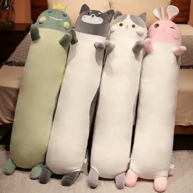 Chat Kawaii, Lapin, Dinosaure, Husky, Oreiller, Peluche, Peluche, poupée en Peluche, Oreiller de Sommeil Moelleux, Oreiller d