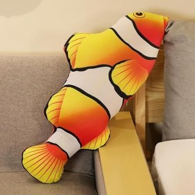 PaMut Beau 3D Poisson-Clown Poisson réaliste Jouets en Peluche Doux Poisson Rouge en Peluche canapé oreillers Cadeau créatif 