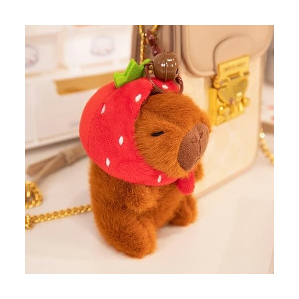 Kawaii Capybara Peluche poupées Oreiller pendentifs Tortue coquilles Fraise Pommes Mignon Capybara décoration Maison Cadeaux 