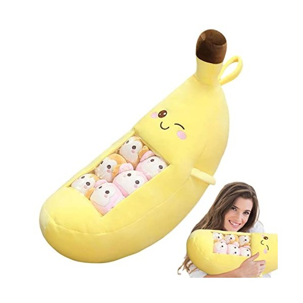 Eayoly Fruits en Peluche - Grand Jouet en Peluche Dessin animé Charmant dans 8 Petits Jouets,Décoration la Maison Coussin Con