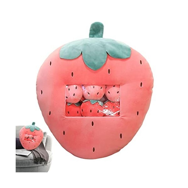 Eayoly Fruits en Peluche - Grand Jouet en Peluche Dessin animé Charmant dans 8 Petits Jouets,Décoration la Maison Coussin Con