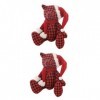 Totority 2 Pcs Plaid Ours Noël Vacances Enfants Cadeau Vacances Animal en Peluche Jouet en Peluche Noël Étagère Décoration Pe