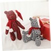 Totority 2 Pcs Plaid Ours Noël Vacances Enfants Cadeau Vacances Animal en Peluche Jouet en Peluche Noël Étagère Décoration Pe