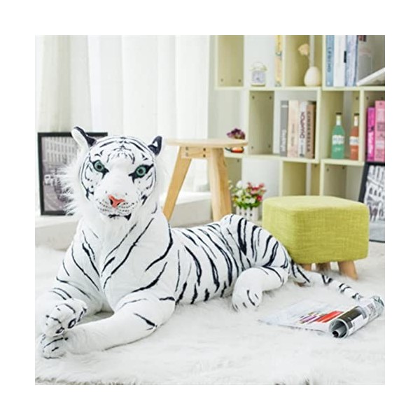 SHAARI White Tiger Jaguar Doll 120 cm Tiger Leopard Peluche Toys Soft Wild Animals Children Kids Birthday Gifts-110cm, Tigre 