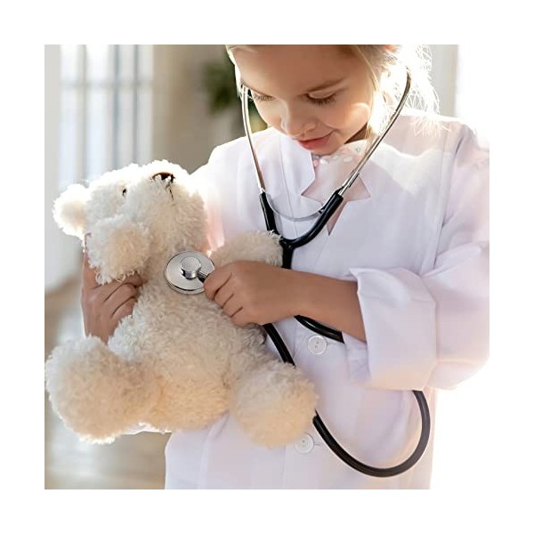 Gadpiparty Enfants Stéthoscope Jouet Simulation Soins Infirmiers Stéthoscope Double Tête Stéthoscope Travail Réel Soins Infir